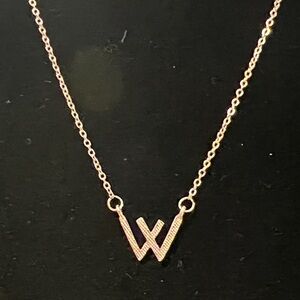 Elegant  Rose Gold Tone Initial Necklace